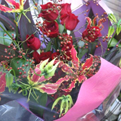 赤系花束 | 多摩市 花
